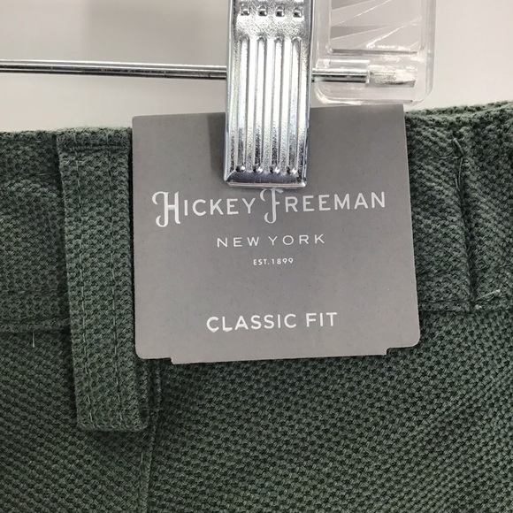 Hickey Freeman Men’s Classic Modern Fit Shorts Green Elastic Casual NWT Size 38 - Picture 7 of 10